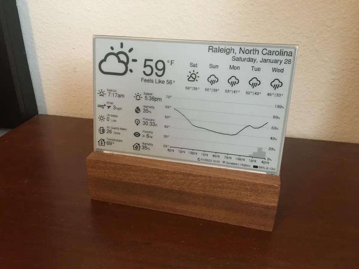 ESP32 E-Paper Weather Display (esp32-weather-epd) - image 1