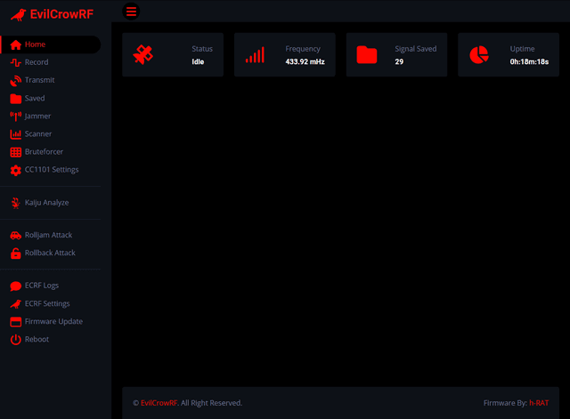 EvilCrowRF Custom Firmware with Flipper Zero Compatibility