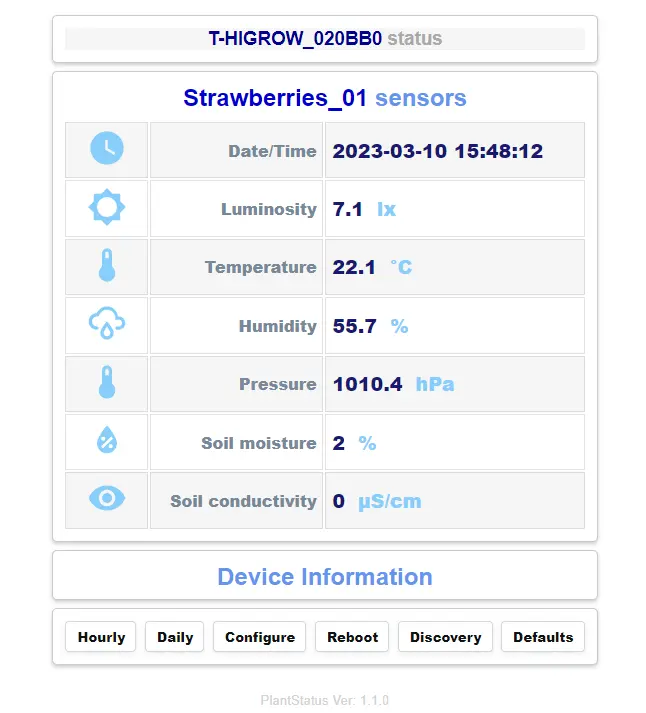 PlantStatus — LILYGO T-Higrow Web Monitor with Home Assistant - image 1